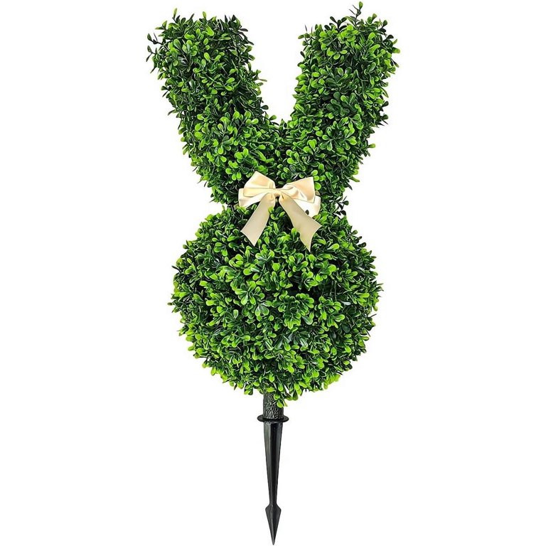 Artificial Bunny Tree Easter Decor, 28inch Artificial Cypress Topiary Tree, Faux Boxwood Bush Pla... | Walmart (US)