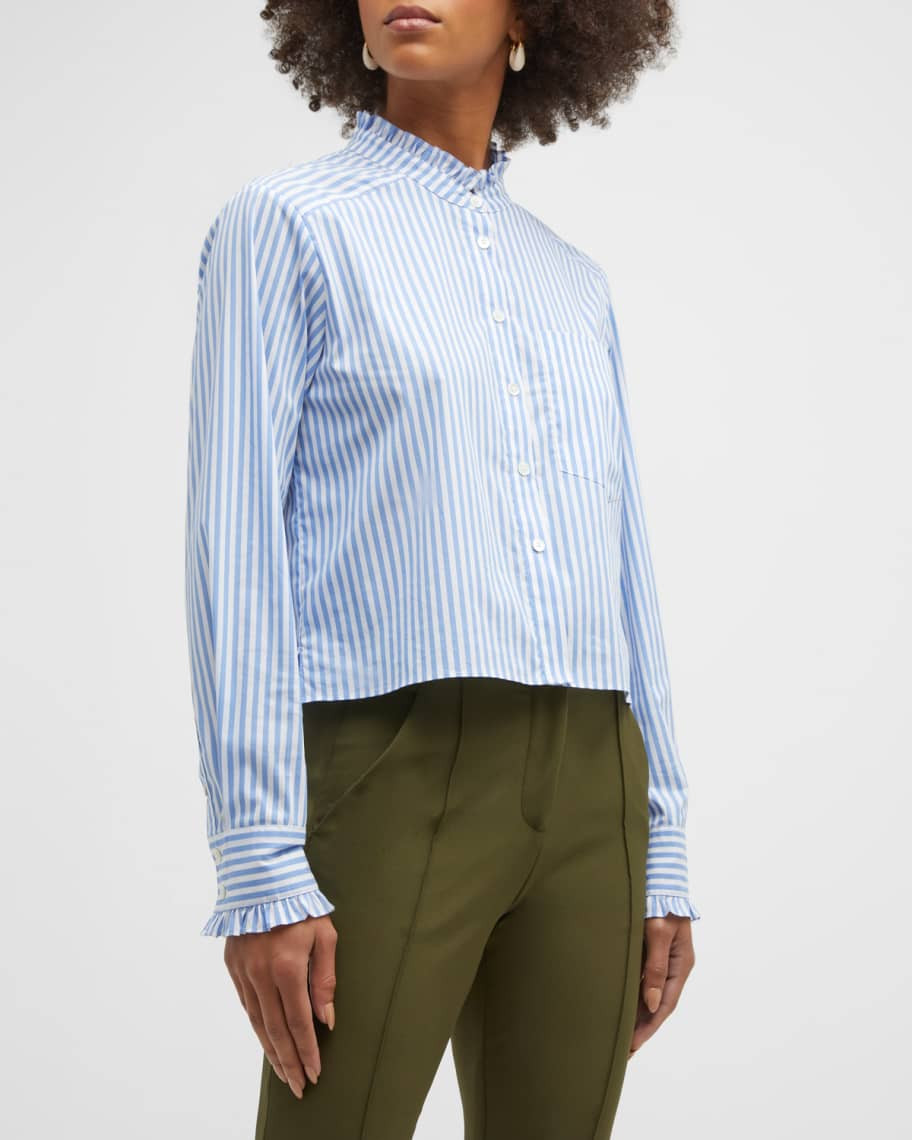 Whitman Striped Button-Front Shirt | Neiman Marcus