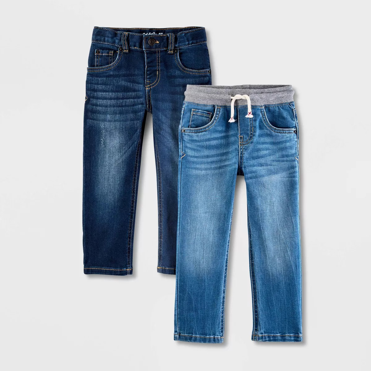 Toddler Boys' 2pk Pull-On Straight Leg Denim Pants - Cat & Jack™ Blue Denim | Target