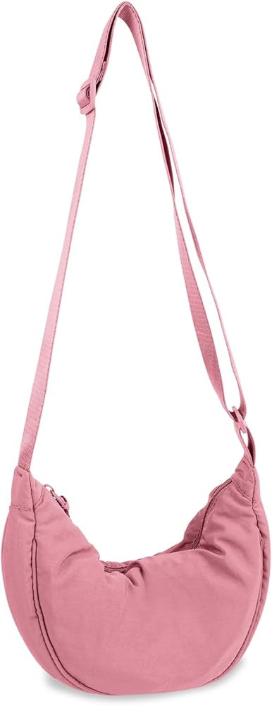 Nylon Crescent Crossbody Bag for Women Purses Trendy Men,Small Travel Sling Bag Hobo | Amazon (US)