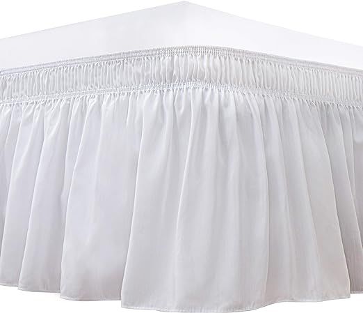 Biscaynebay Wrap Around Bed Skirts for Full & Full XL Beds 22" Drop, White Adjustable Elastic Dus... | Amazon (US)