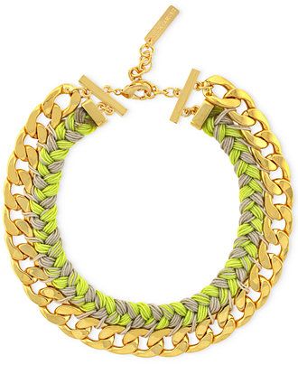 Vince Camuto Gold-Tone Woven Neon Drama Collar Necklace | Macys (US)