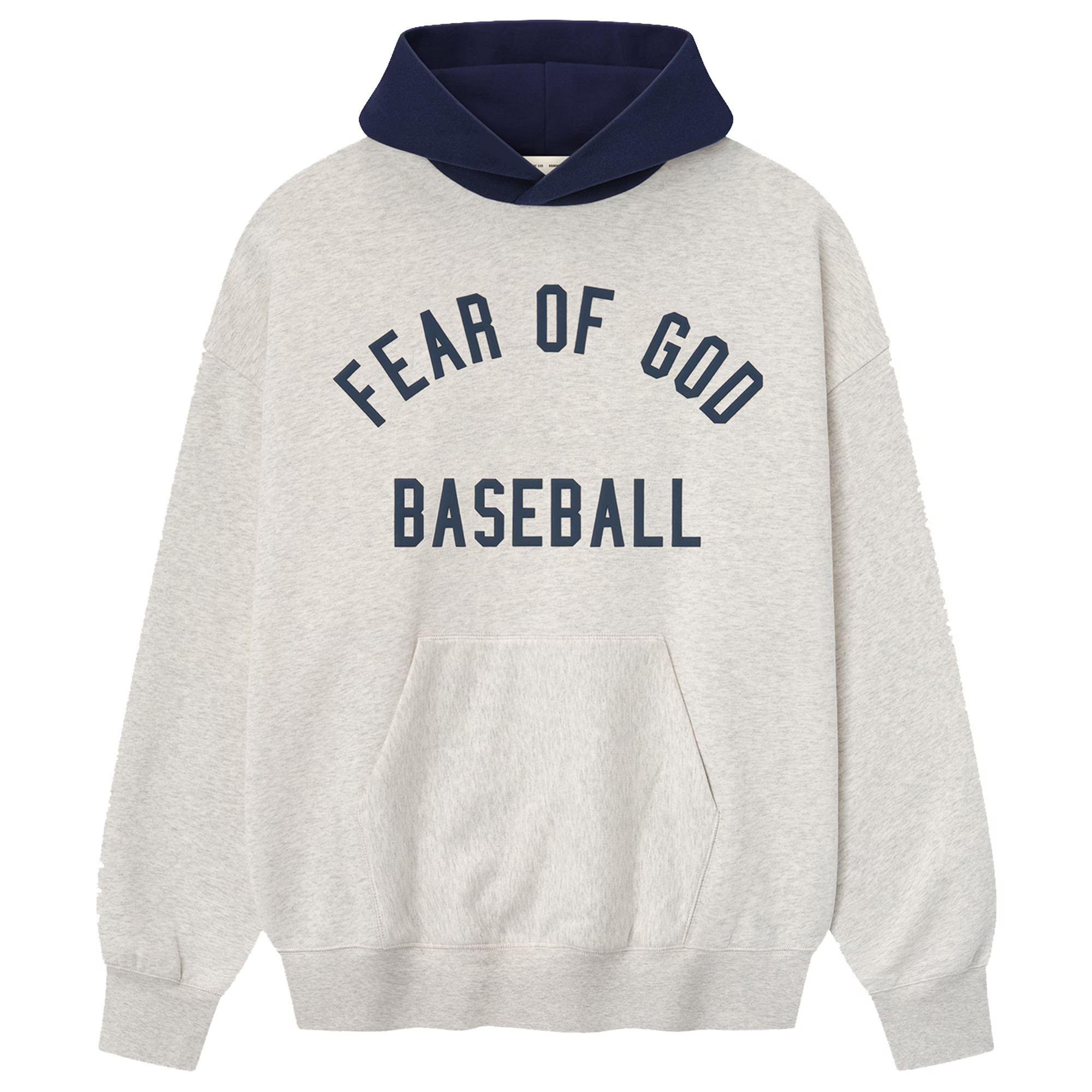 Men's Fear of God x MLB Light Heather Gray/Navy Logo Sport Fit Hoodie | MLB Shop