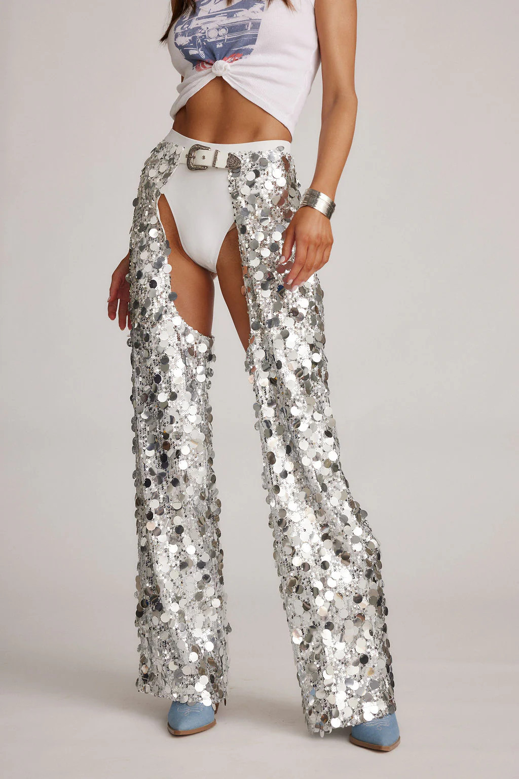 Silver Chaps Pants for Women | 12th Tribe | 12th Tribe