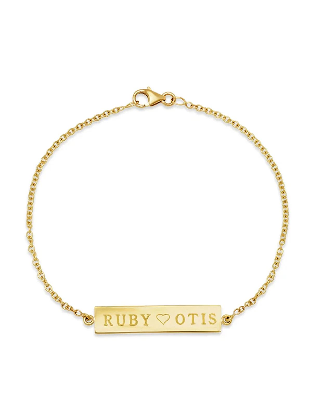 Personalized Nameplate Yellow Gold Bracelet | YLANG 23