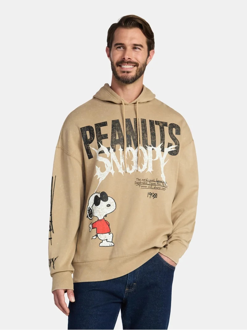 Peanuts Snoopy Men's and Big Men's Graphic Hoodie, Sizes XS-3XL | Walmart (US)