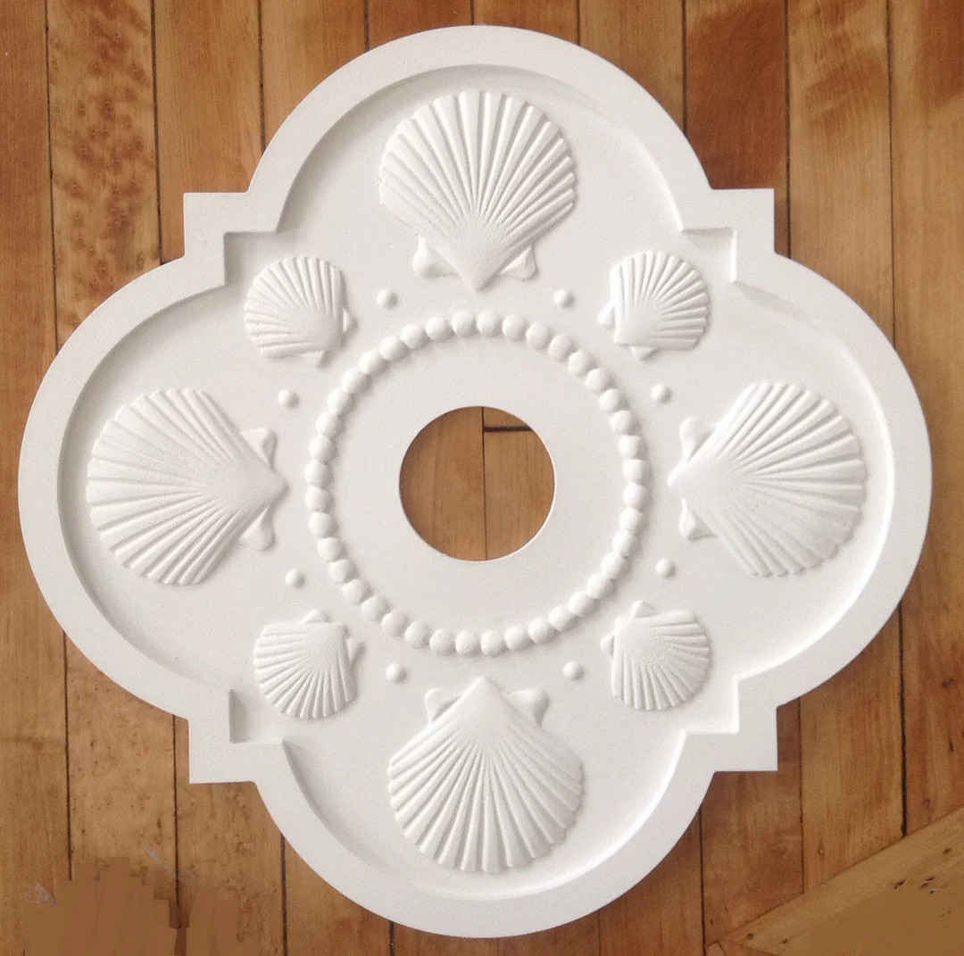 Seashell Ceiling Medallion: Nautical Home Decor, 22" Resin | Etsy (US)