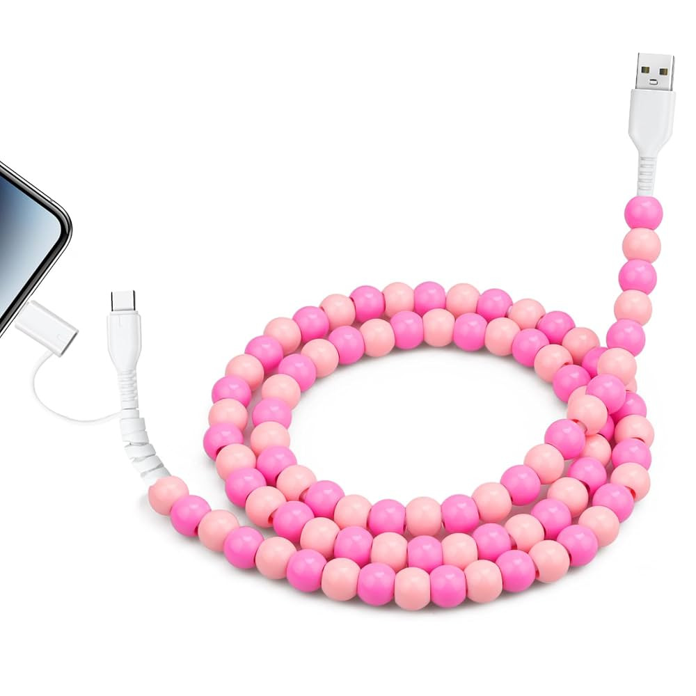 Coolden USB C Cable for iPhone Charger Cord 2 in 1 Multi Charging Cable Cute Beaded for Girls Wom... | Amazon (US)