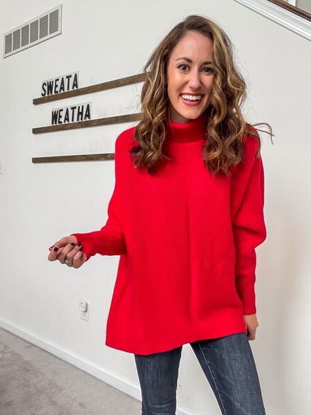 Red mock turtleneck sweater - perfect for the holidays! Under $40 on Amazon. 🖤

fall outfits // fall fashion // batwing sleeve sweater // tunic sweater

#LTKSeasonal #LTKunder50 #LTKstyletip