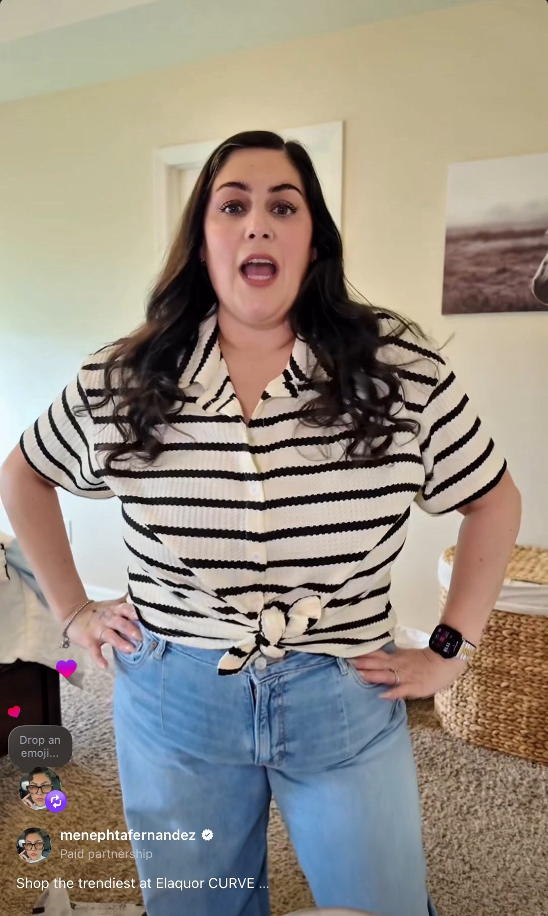 Striped button down