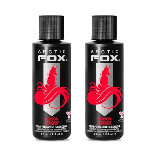 Arctic Fox Semi-Permanent Hair Dye, Vegan & Cruelty-Free, Vibrant Red Color, Ammonia-Free, Peroxide-Free, Conditioning Formula, For All Hair Types, Poison, 4 fl oz (Pack of 2) | Amazon (US)