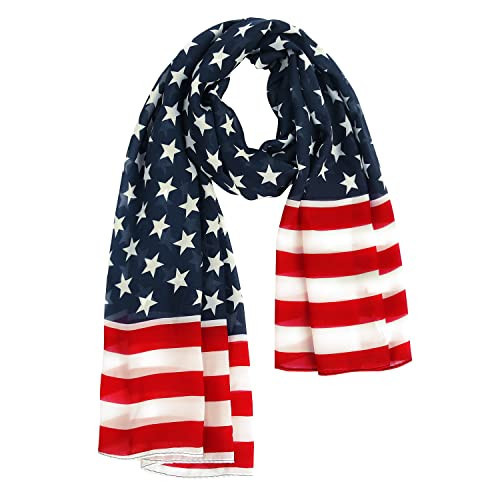E-Clover Scarfs for Women American Flag Scarf Patriotic Scarves Beach Wraps for Summer Fall USA 4th of July Gifts | Amazon (US)