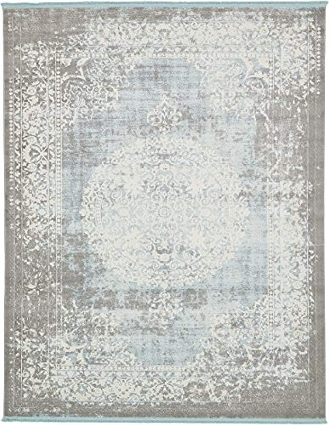 Vintage Castle Collection Rugs Light Blue 8' x 10' FT Area Rug - Modern & Traditional Design - Home  | Amazon (US)