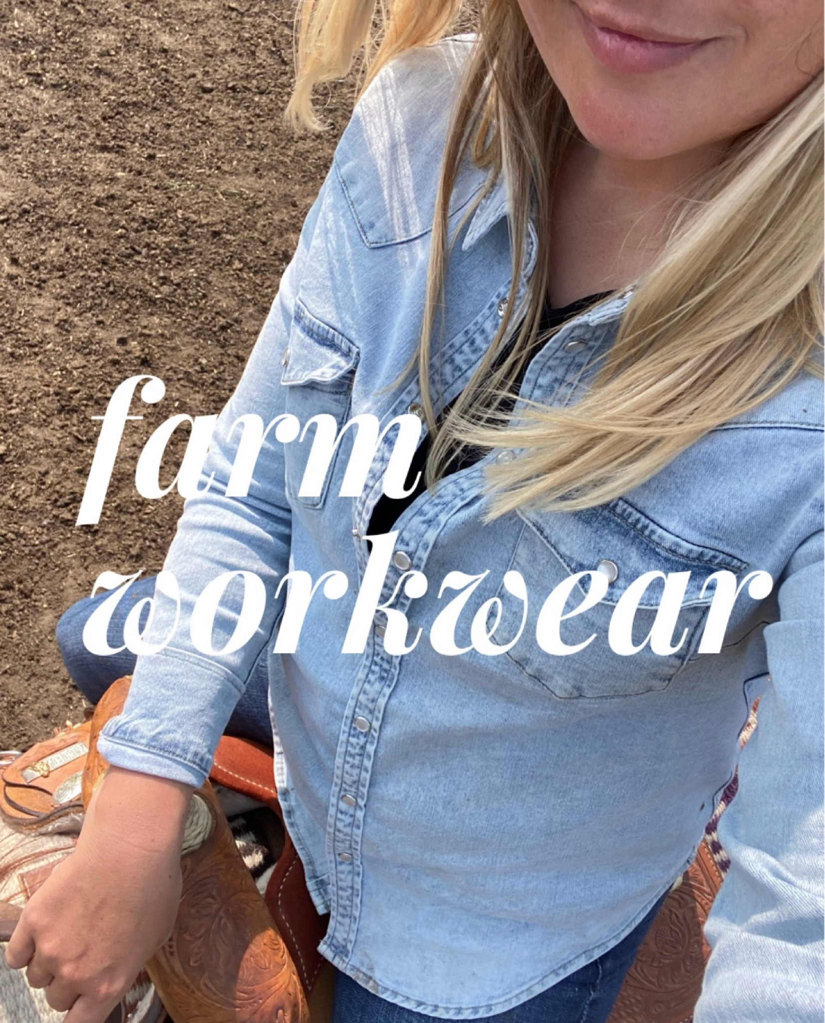 Farm workwear attire for working cattle.  
One of my favorite denim button downs is currently on sale! 
Livestock // cattle // farming // ariat // women in agriculture // summer // denim button down // Laurie belles 


#LTKStyleTip #LTKActive #LTKWorkwear #LTKShoeCrush