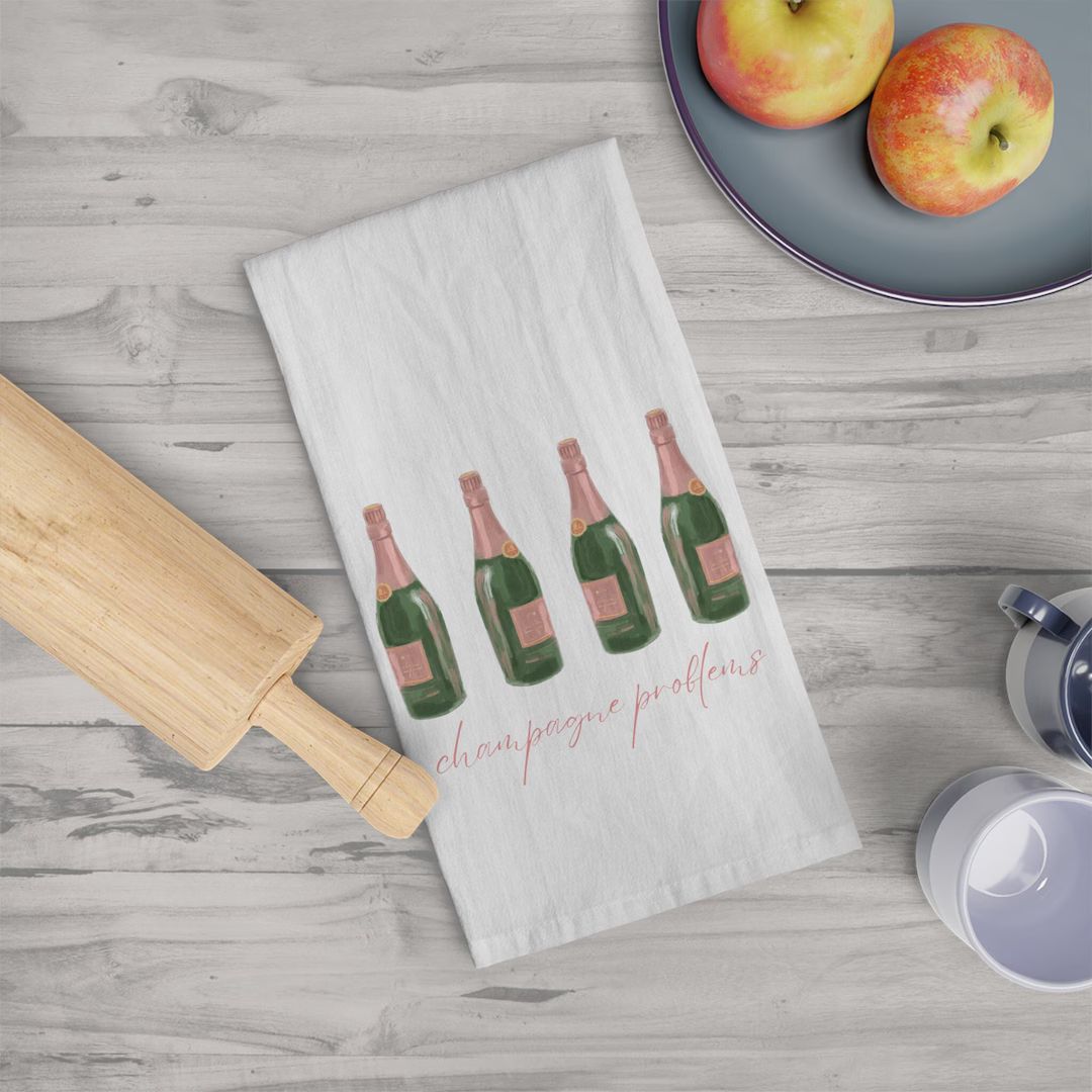 Champagne Problems Tea Towel Champagne lover housewarming gift bar cart decor Taylor Champagne ev... | Etsy (US)