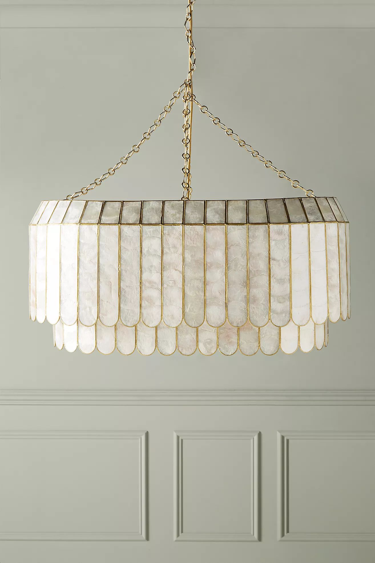 Madelyn Capiz Oval Faceted Chandelier | Anthropologie (US)