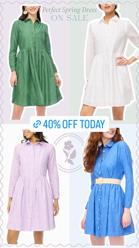 40% off this spring dress! It’s such a classic style, perfect for church, vacation, or a casual shower. I wore dresses like this all of the time when I was a teacher! A great staple to have in your closet to grab as needed. Love these pretty colors! 

Jcrew style, affordable fashion, sale alert, mom style, mini dress, shirt dress, Jcrew factory

#LTKSeasonal #LTKsalealert #LTKfindsunder100