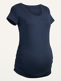 Maternity Scoop-Neck Side-Shirred T-Shirt | Old Navy (US)