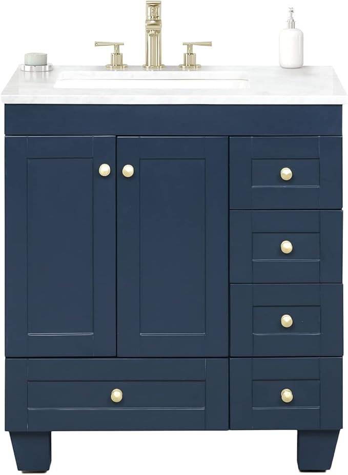 EVIVA 30.5 inch Transitional Bathroom Vanities Blue Bathroom Vanity with Sink Bathroom Vanity wit... | Amazon (US)