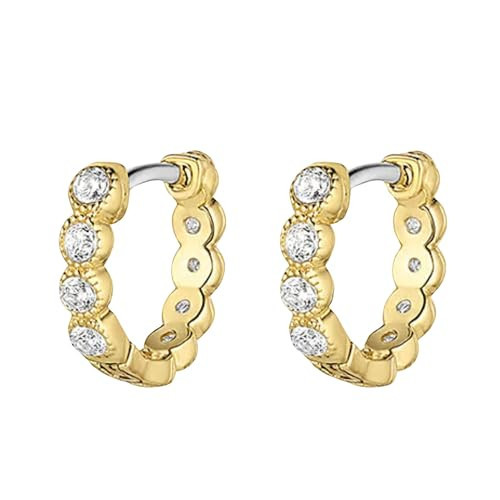 gorjana - Madison Shimmer Huggies 1/2" - 18k Gold Plated or Silver Plated Brass - Radiant Cubic Zirconia - Surgical Steel Post - Secure Closure - Daily Earring Wea | Amazon (US)