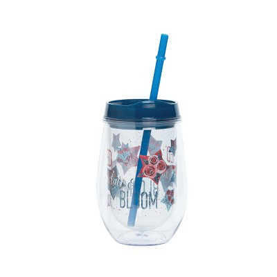 C&F Home "Red White And Bloom" 12 oz. Insulated Drinking Tumbler Travel Cup | Target