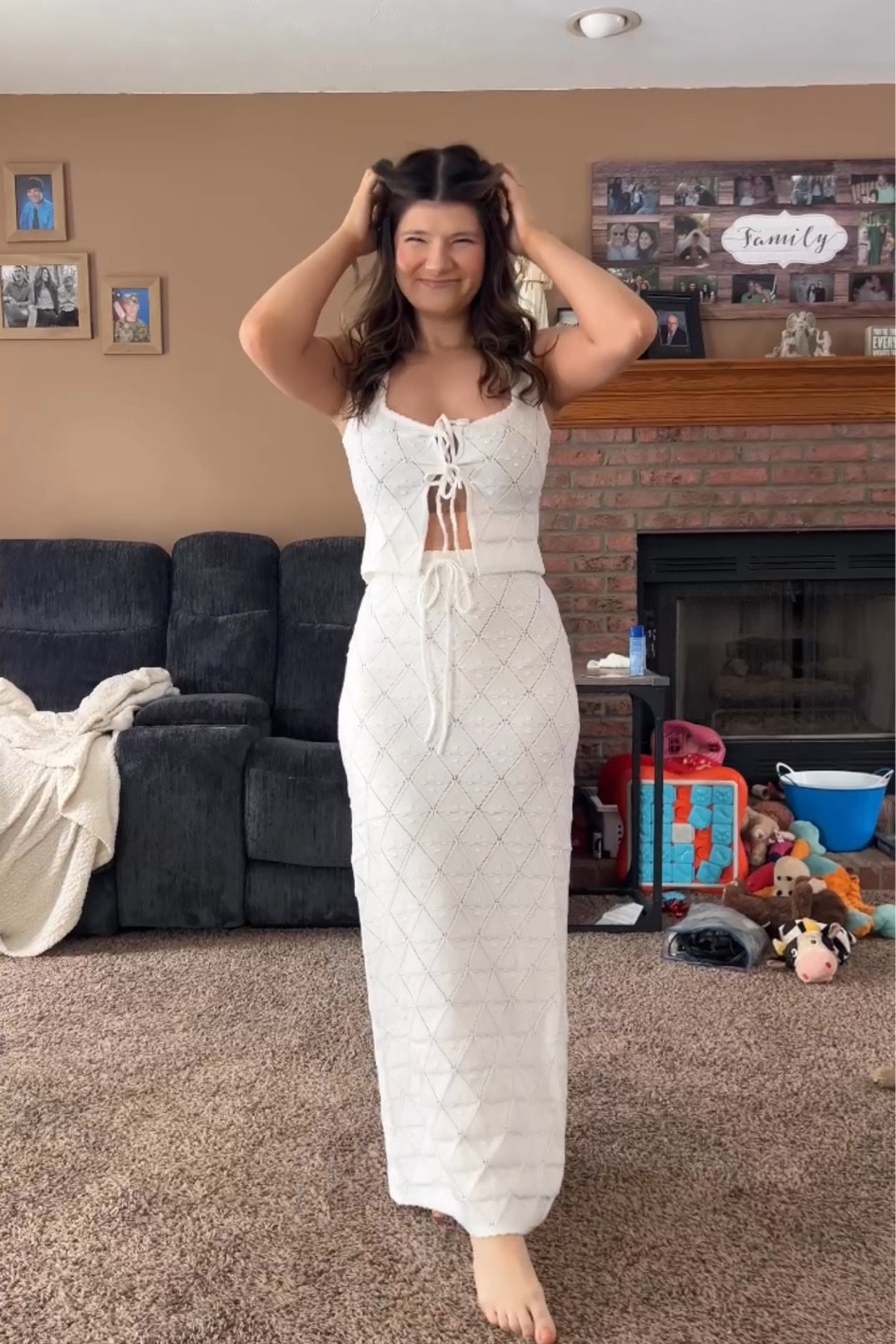 Gorgeous white two piece vacation set! Wearing size 6 on top and size 4 on bottom! TTS! Not a ton of stretch! 

#LTKFindsUnder50 #LTKWedding #LTKStyleTip