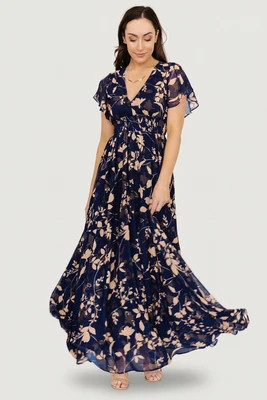 Lynlee Metallic Maxi Dress | Navy | Baltic Born