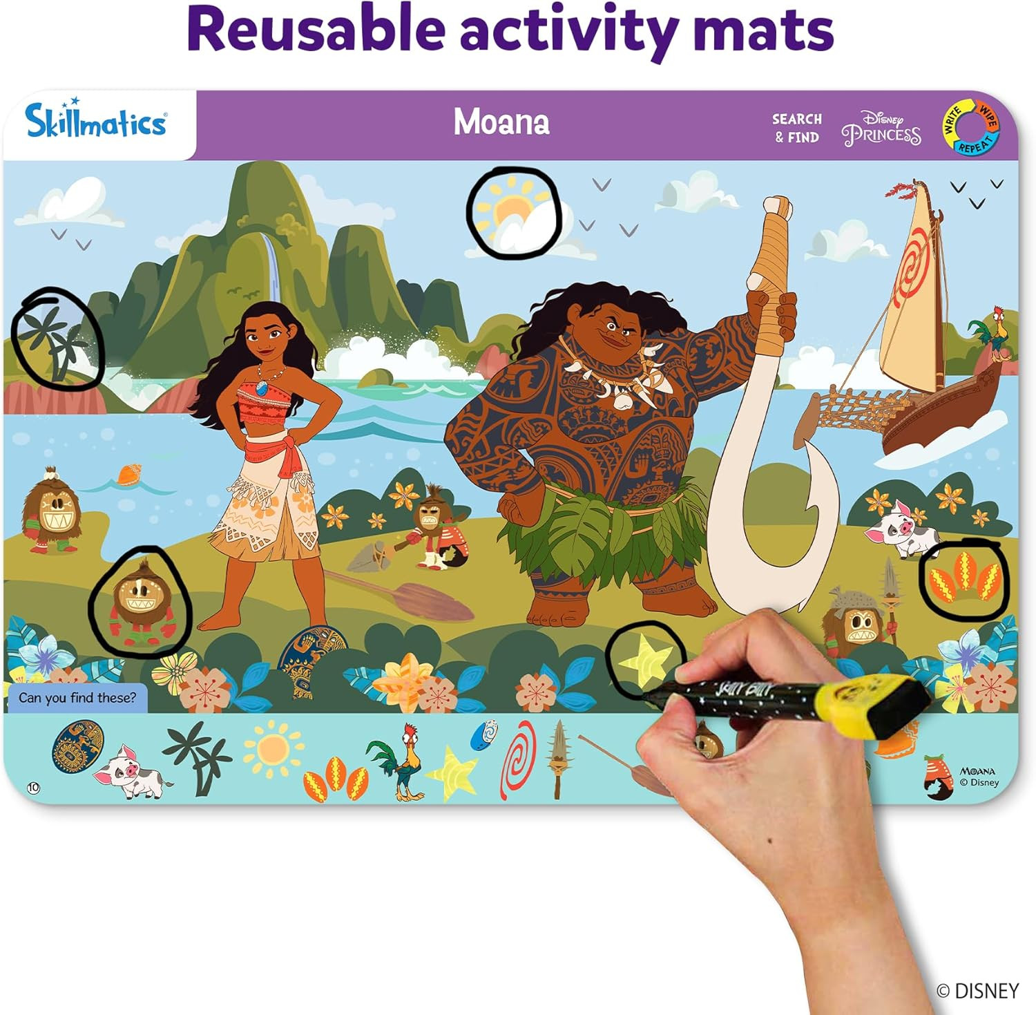 Skillmatics Search and Find Disney Princess Educational Game - Reusable Preschool Learning Activi... | Amazon (US)