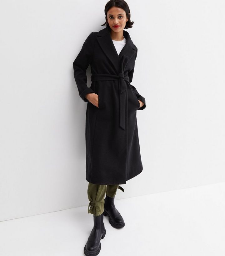 Black Unlined Belted Long Coat
						
						Add to Saved Items
						Remove from Saved Items | New Look (UK)