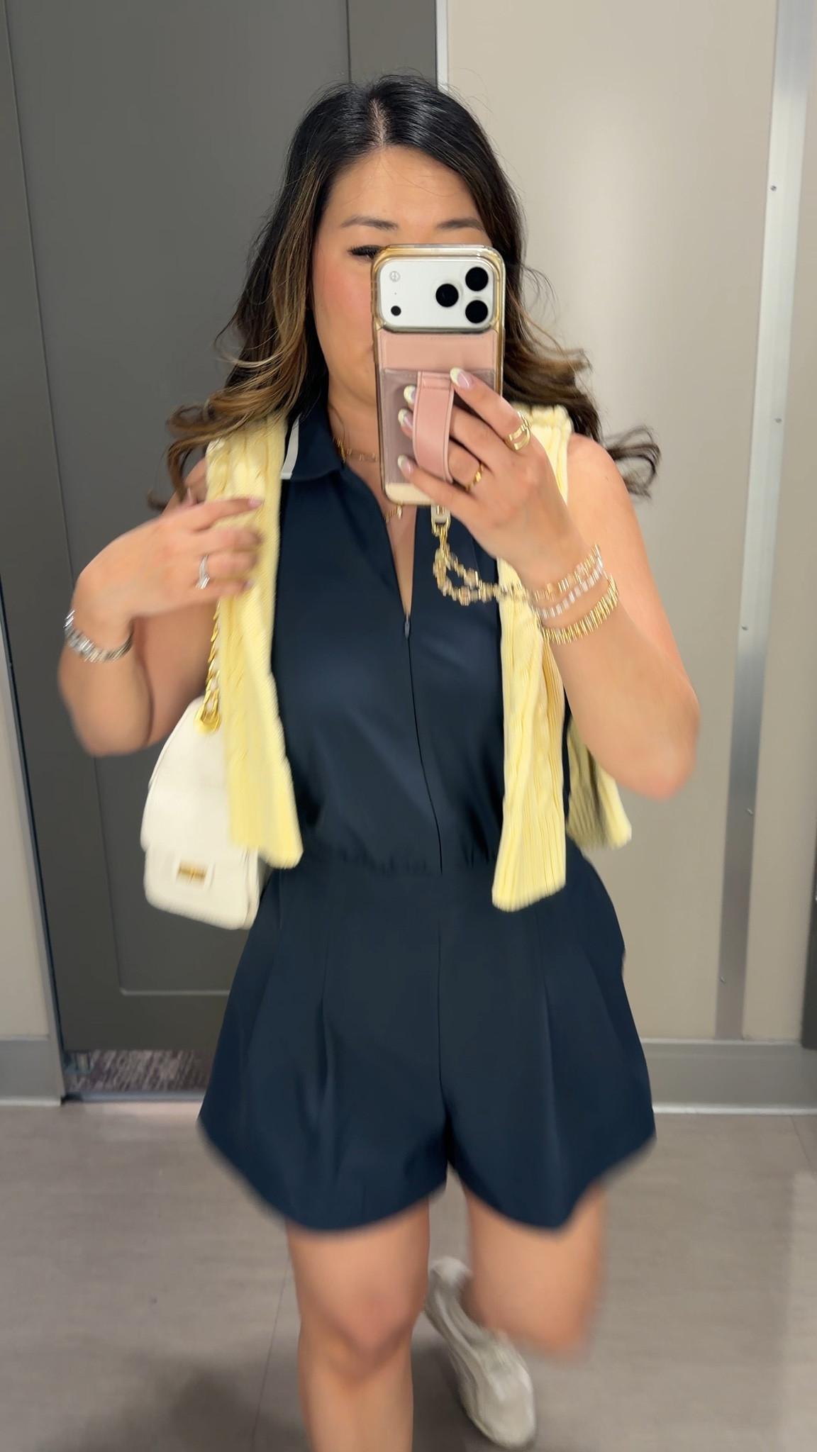 Country Club Outfit // Summer Mom Outfit 
Romper: Small 
Sweater: Large