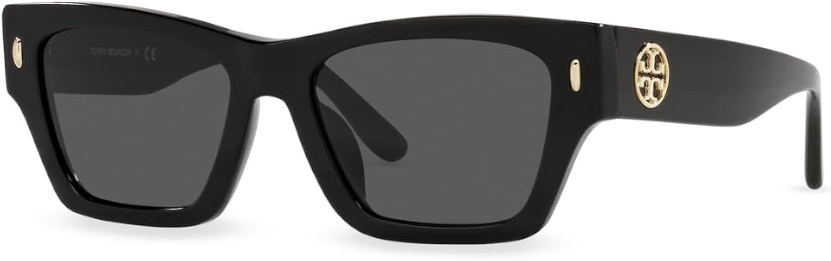 Amazon.com: Tory Burch Women's Miller Rectangle Sunglasses, Black, 52mm : Clothing, Shoes & Jewel... | Amazon (US)