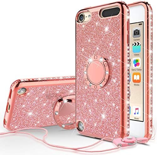 Cases for New iPod Touch 7 Case, iPod 6/5 Case Glitter Bling Sparkle Ring Stand Case Compatible f... | Amazon (US)