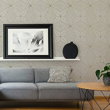 Scott Living SLS3520 Gold Aurum Self Adhesive Wallpaper, Neutral | Amazon (US)