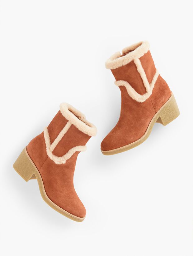 Reese Sherpa Block Heel Boots - Suede | Talbots