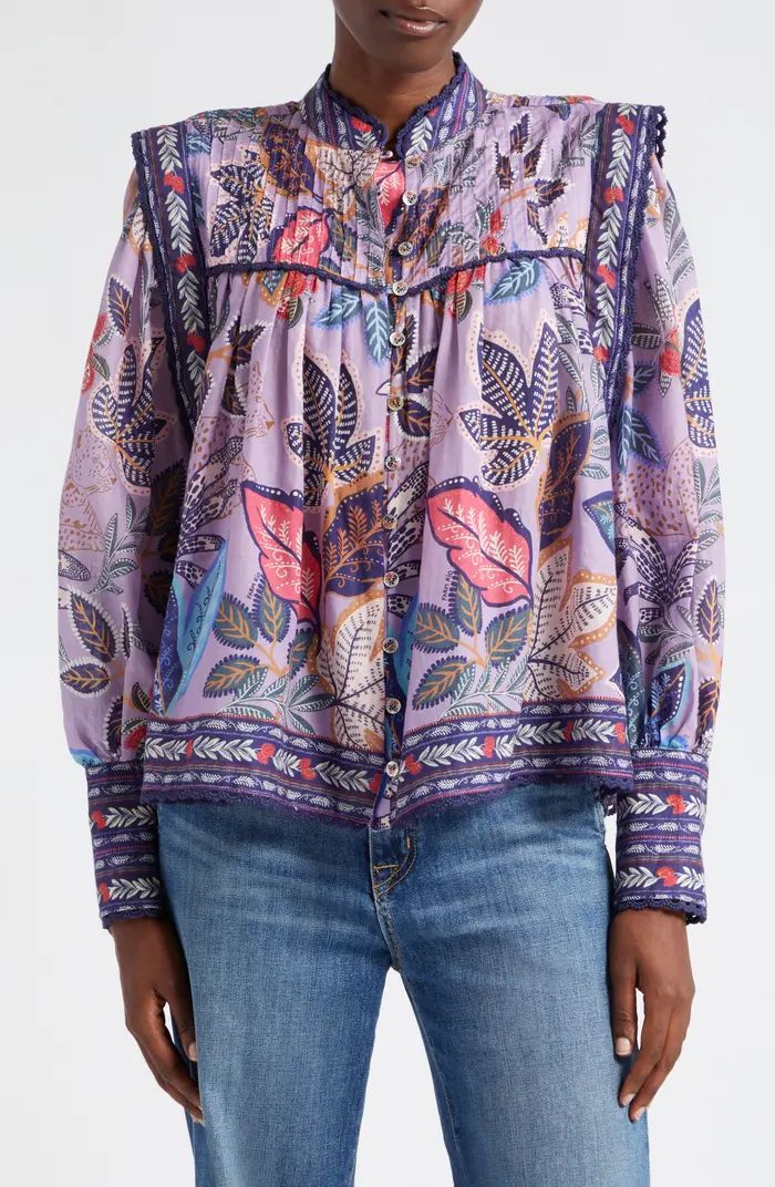 Wild Night Floral Print Woven Cotton Shirt | Nordstrom
