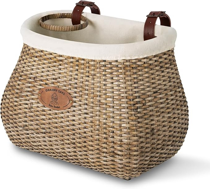 GRANNY SAYS Bike Basket Front, Natural Rattan Wicker Bike Baskets | Amazon (US)