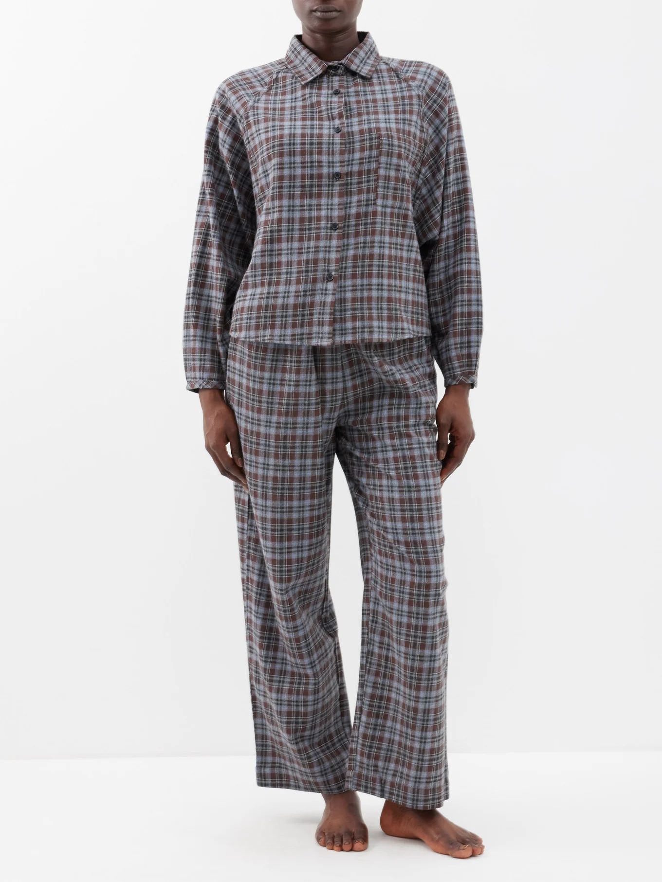 Plaid organic-cotton flannel pyjamas | Matches (US)