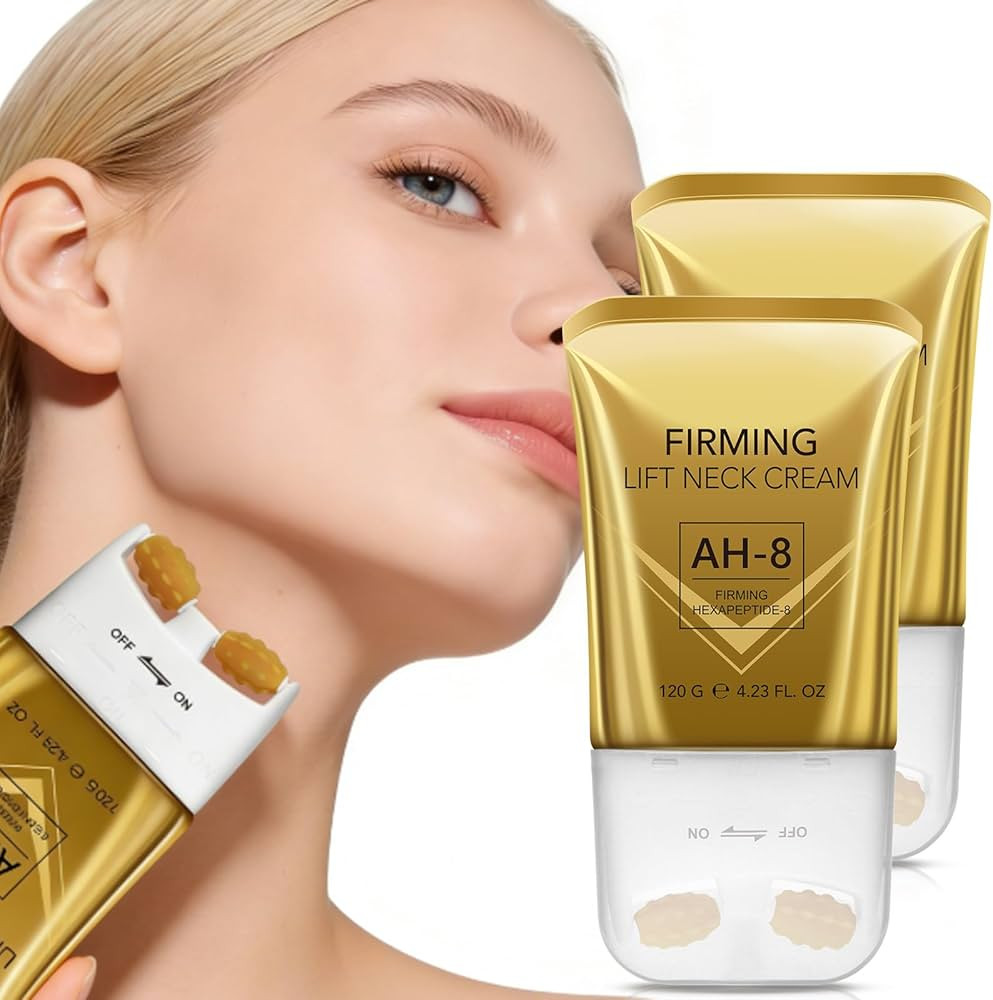 AH-8 Firming Lifting Neck Cream with Roller Massager for Crepey Skin, Deep Moisturizing Formula f... | Amazon (US)