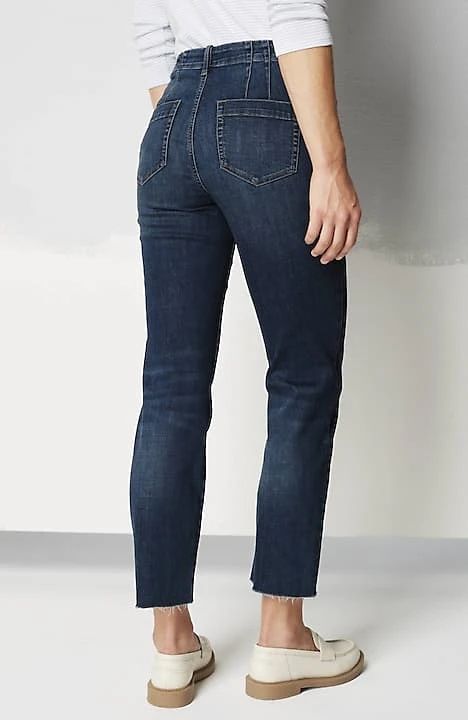 High-Rise Straight-Leg Patch-Pocket Jeans | J. Jill