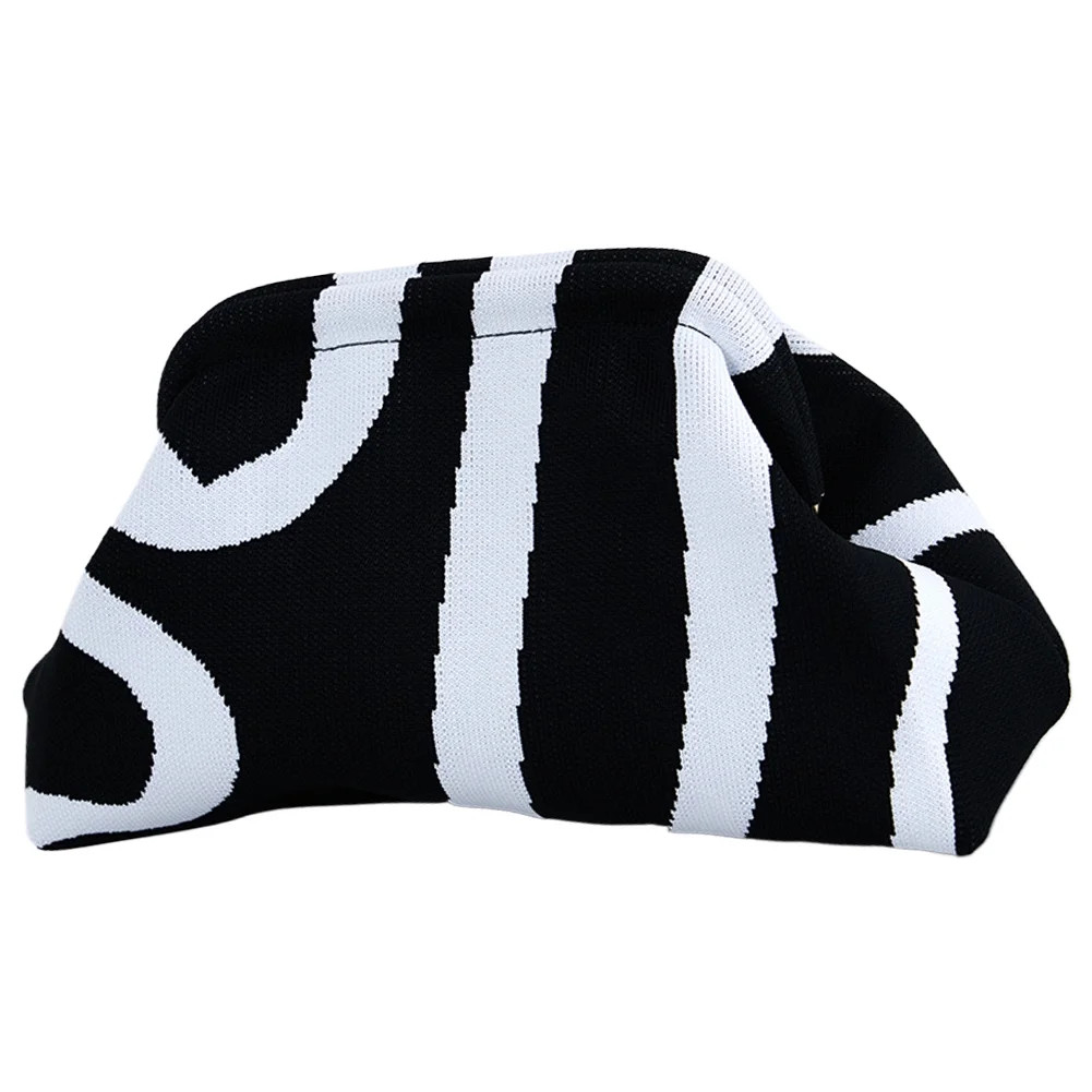 Yucurem Women Knitted Clutch Purse Small Stripe Purse Woven Bag (Black White Irregular) Clutch ba... | Walmart (US)