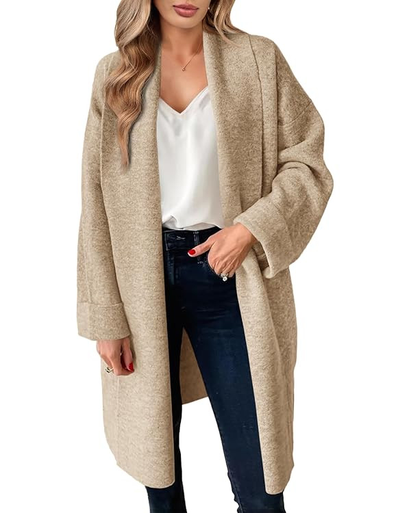 Saodimallsu Womens Long Cardigan Sweaters Chunky Open Front Oversized Slouchy Knit Fall Trendy Co... | Amazon (US)