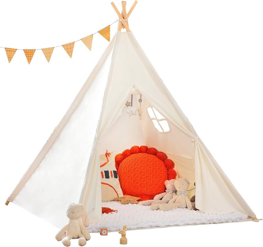 Monobeach Teepee Tent for Kids Foldable Children Play Tent for Girl and Boy with Carry Case 4 Pol... | Amazon (CA)