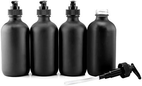 Cornucopia Brands Black Coated 8-Ounce Glass Pump Bottles (4-Pack), Great for Lotions, Liquid Soa... | Amazon (US)