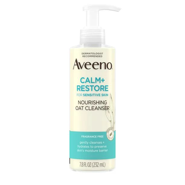 Aveeno Calm + Restore Gentle Nourishing Oat Face Cleanser, 7.8 fl. oz - Walmart.com | Walmart (US)