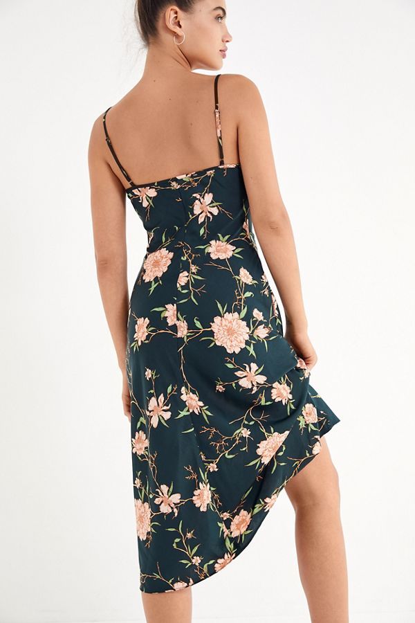 UO Betsy Satin Tie-Front Midi Dress | Urban Outfitters (US and RoW)