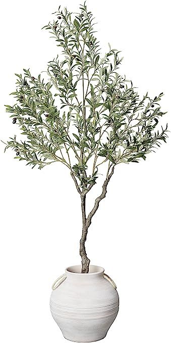 Amazon.com: VYNT Olive Tree Artificial 82 (6'-10) Tall, Fake Indoor Tree, Faux Decorative, Green ... | Amazon (US)