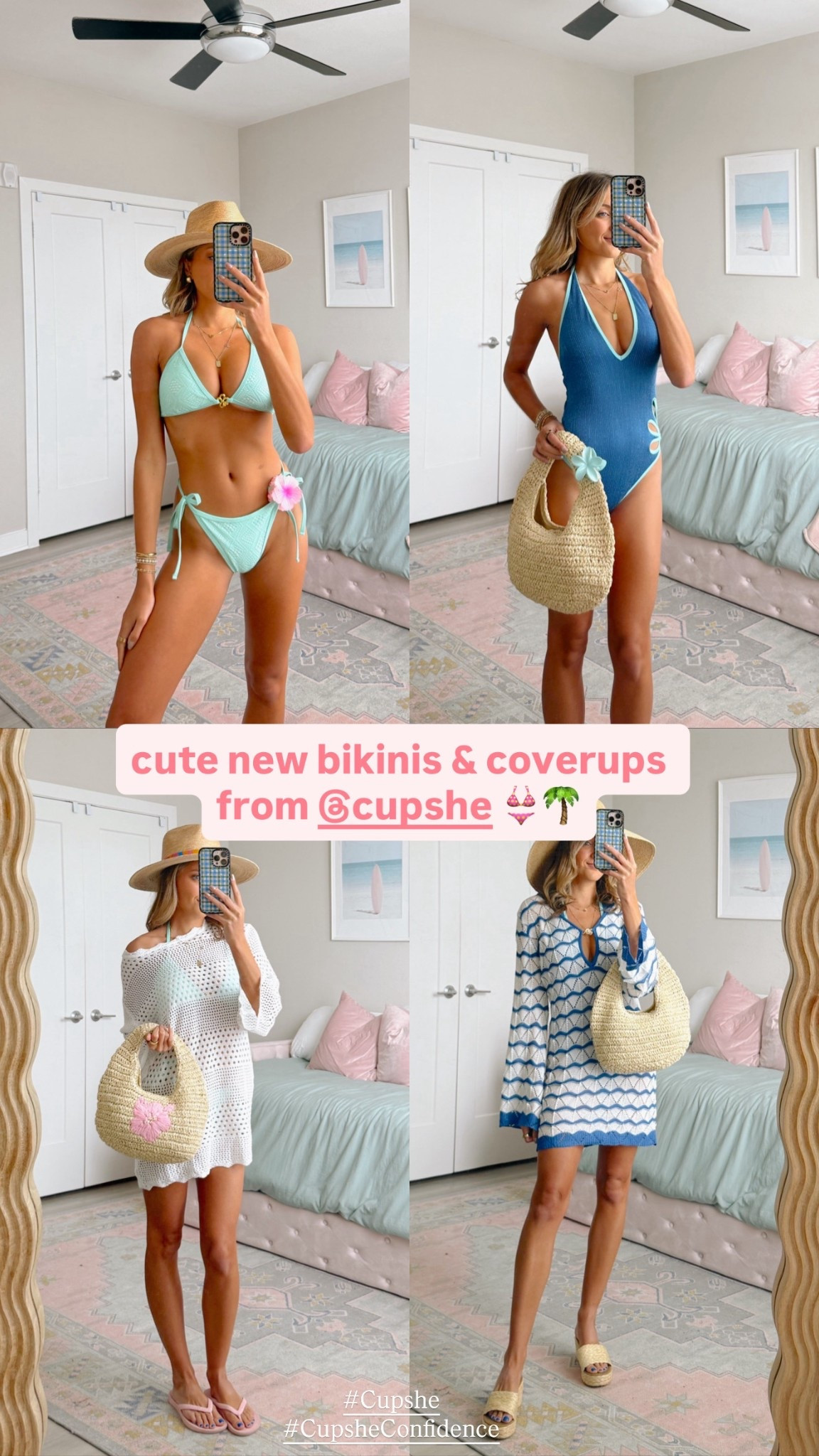 cute new bikinis just in time for those spring break trips 👙🌴comment BIKINI and I’ll dm you the links to shop these @cupshe suits! use code MKM15 for 15% off $70+ purchase #Cupshe #CupsheConfidence 

wearing an XS in all of these styles - love Cupshe suits for more supportive tops and fuller coverage bottoms. thick, amazing quality and a price you can’t beat! 
