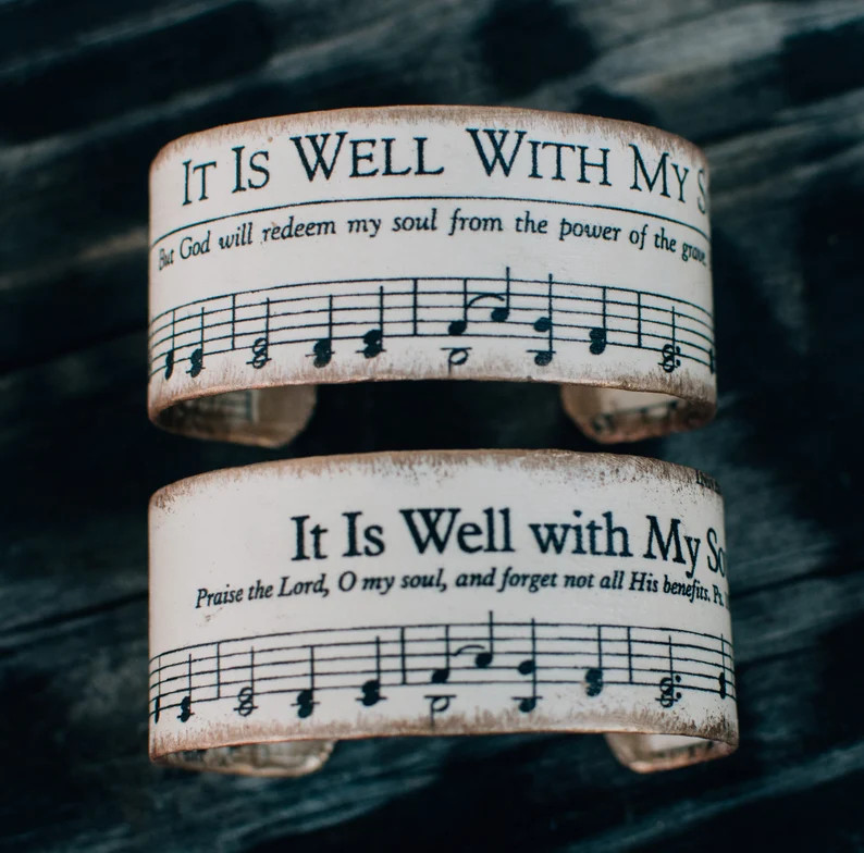 It is Well With My Soul, Hymn Cuff, Hymn Bracelet, Hymn, Sheet Music, Gift, Cuff, Bracelet, Chris... | Etsy (Global)