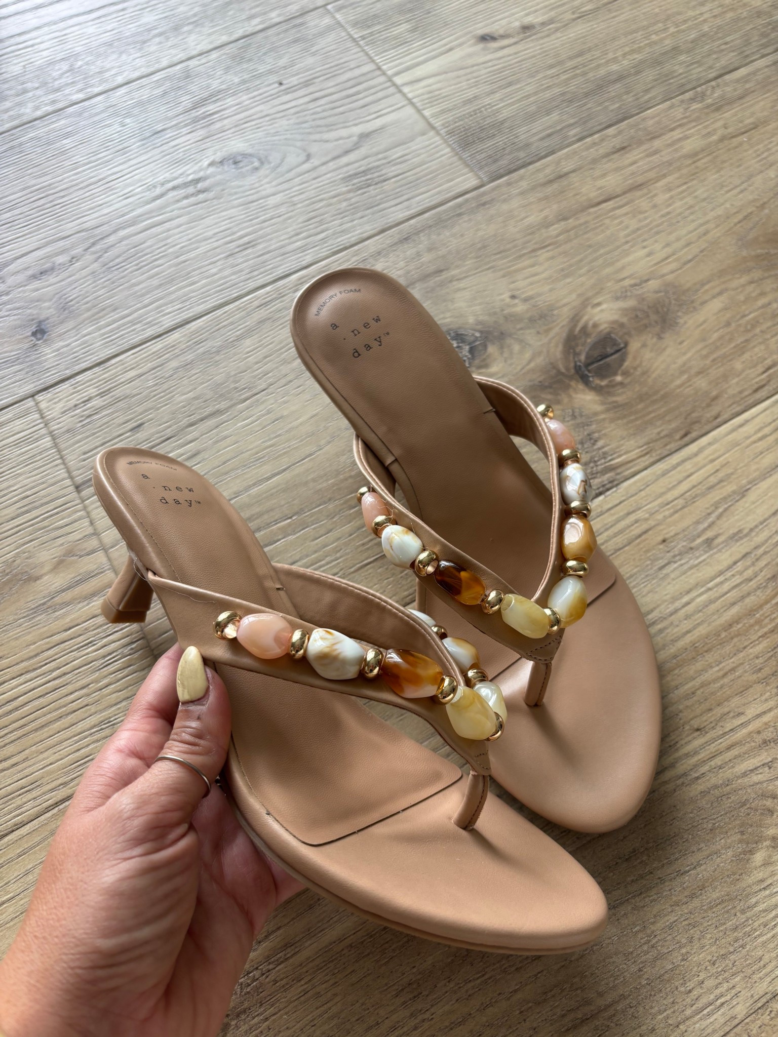 These heels are gorgeous! I love the stones and gold detail in between. The insole has memory foam, so they’re super comfortable! A really great spring and summer shoe! Found them @Target.

#LTKdayinmylife #LTKSeasonal #LTKootd