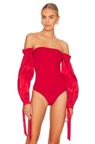 MAJORELLE Bliss Bodysuit in Berry Red from Revolve.com | Revolve Clothing (Global)